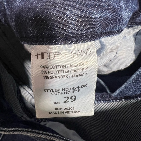 HIDDEN JEANS HAPPI FLARE DARK WASH SPLIT FRAYED HEM | 29 - Picture 9 of 13